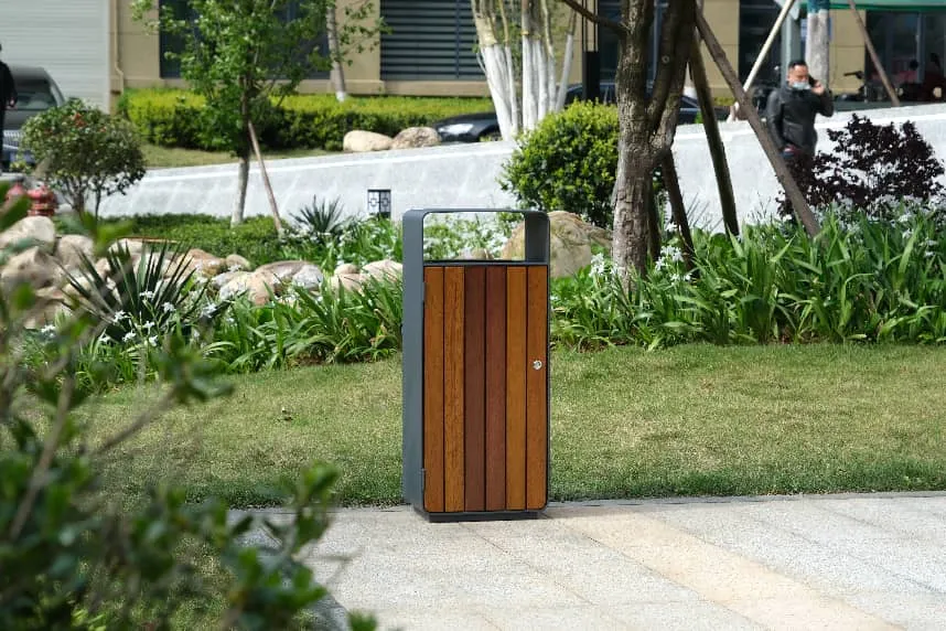 wood suitable for an outdoor trash bin in garden