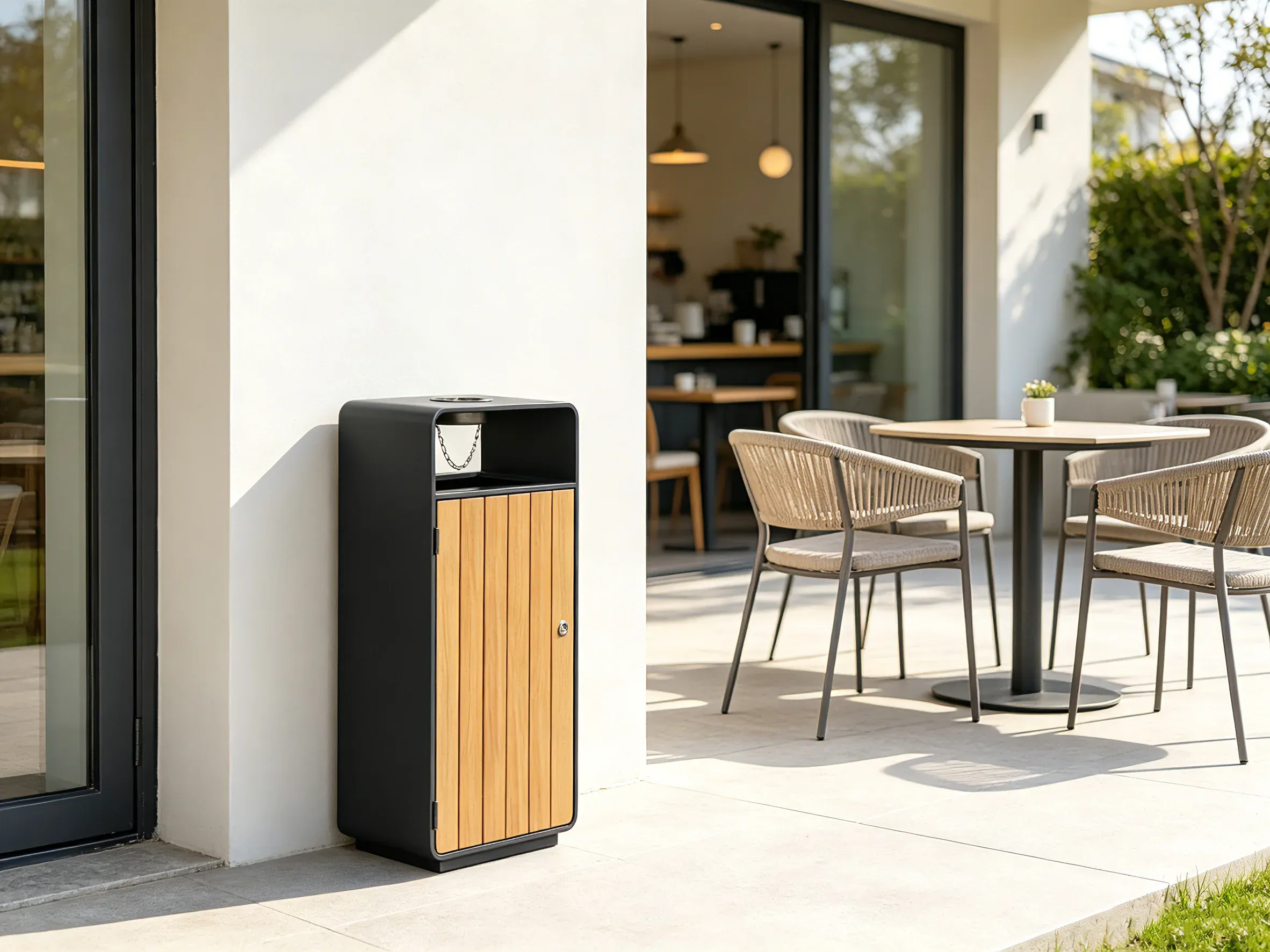 outdoor trash bins suitable for commercial projects in park