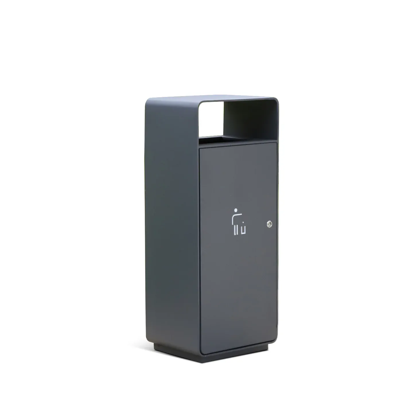 outdoor metal trash bins for commercial streets