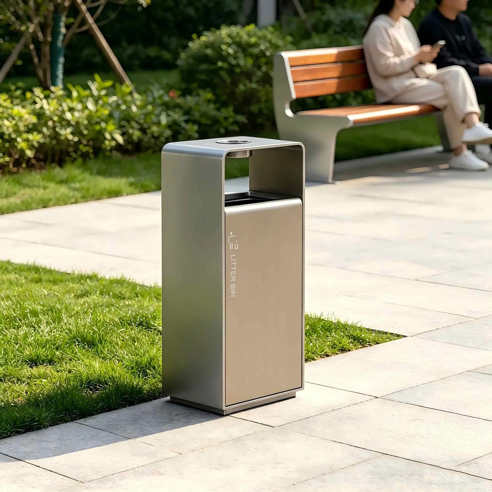 steel trash cans outdoor for public projects