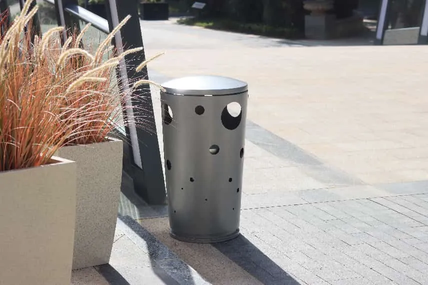 outdoor metal trash bins for material selection