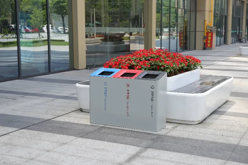 commercial garbage bins with sorting compartments