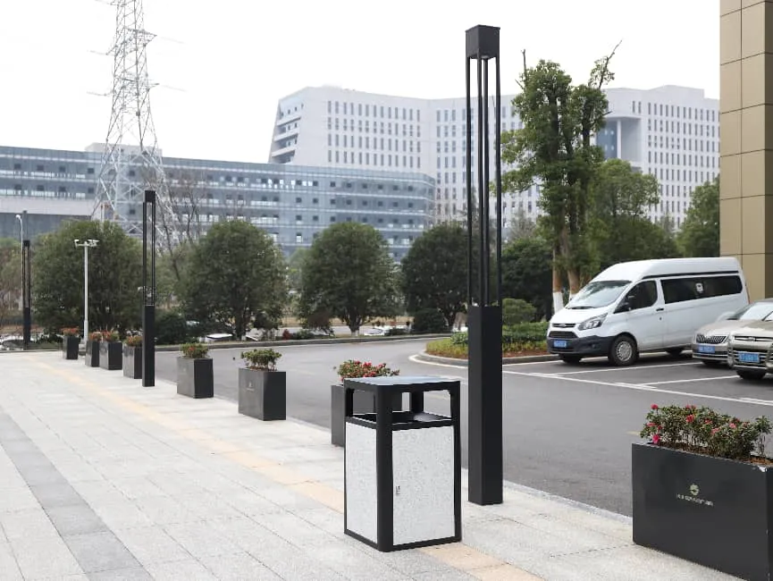 outdoor garbage container solutions by LVEN in plaza