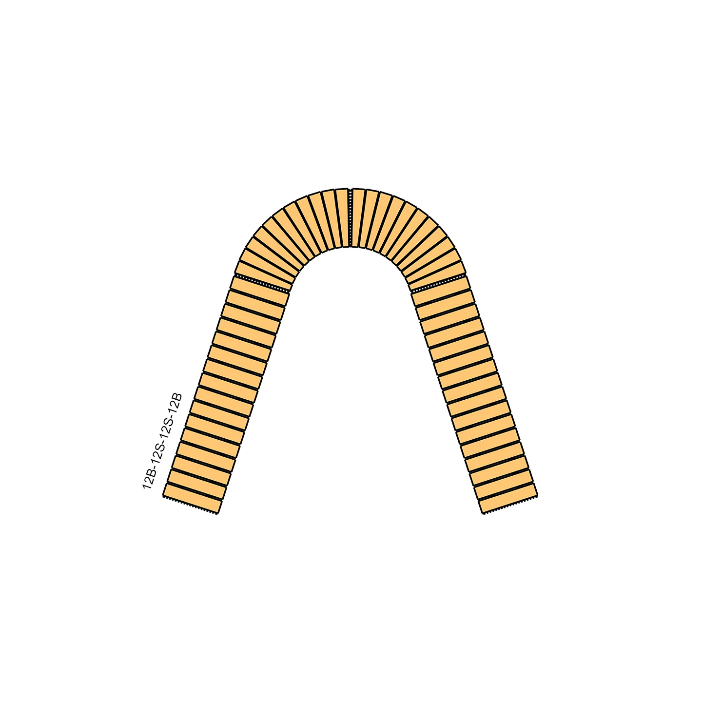 Arch U-shaped combined bench layout drawing wooden slat seat schematic.jpg