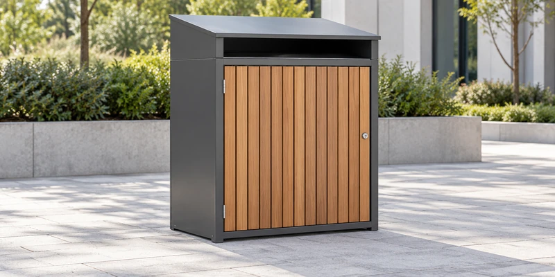 Generic wheelie bin housing concept with a public deposit aperture and closed service door