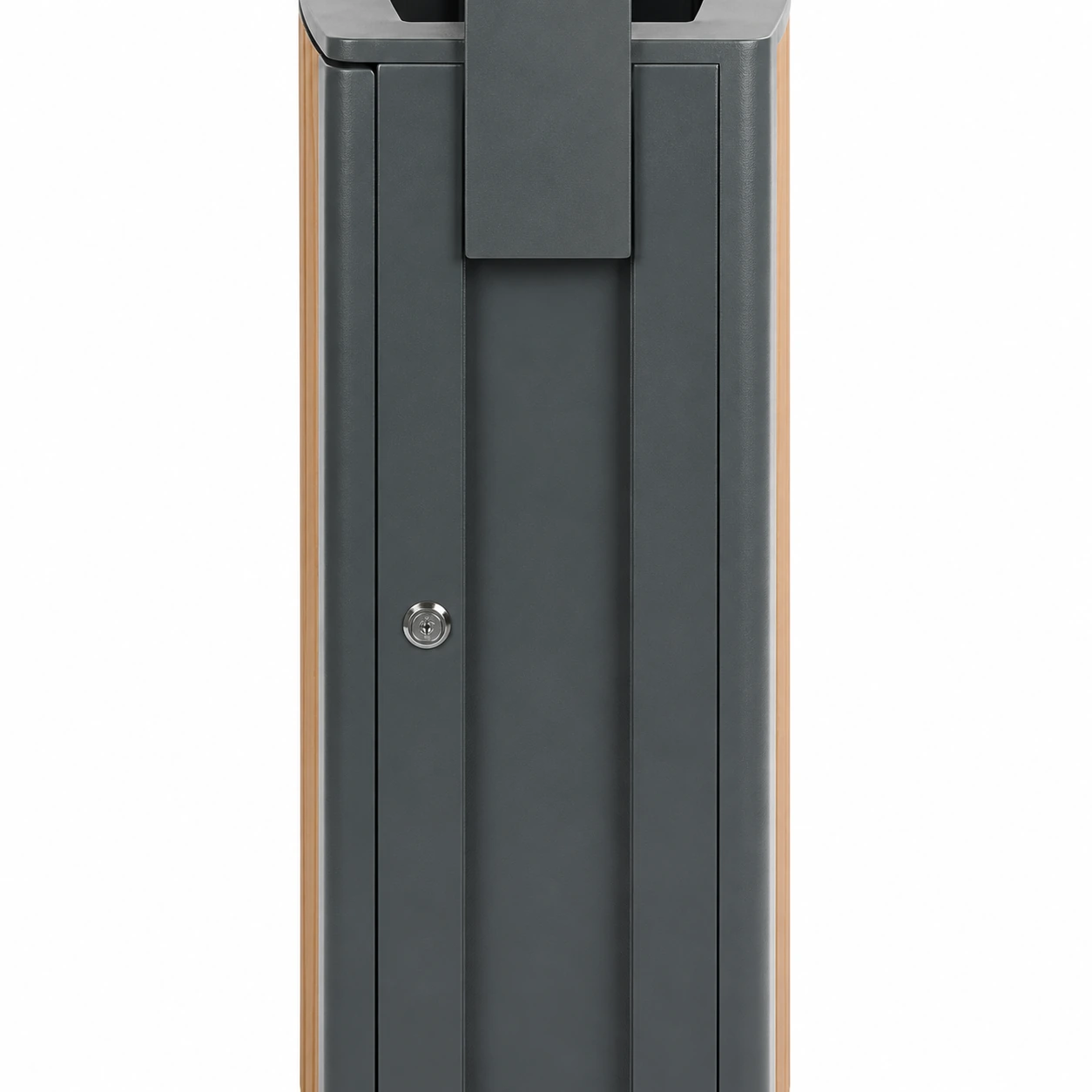 OTM-16A narrow metal side service door with a round lock beneath the upright support