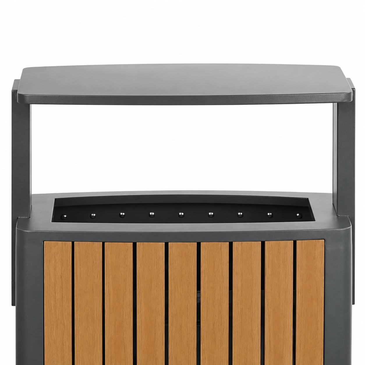 OTM-16A twin metal uprights connecting the rain cover to the cabinet above the waste opening